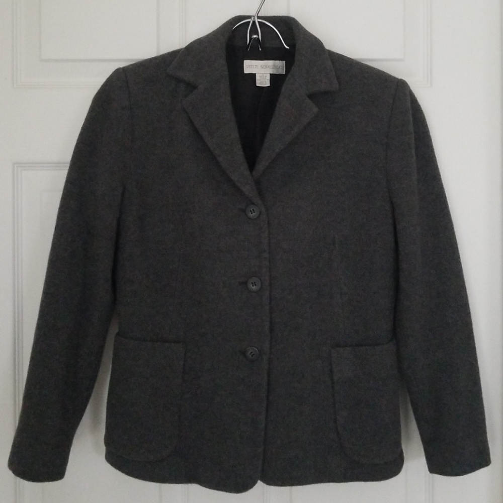 Petite Sophisticate gray winter blazere
